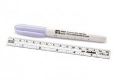Correct Site Hautmarkierstift, Sharpie Style Spitze runder Stift mit flexiblem Lineal