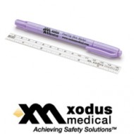 Dual Hautmarkierstift, normale Spitze / feine Spitze, runder Stift, mit flexiblem Lineal