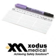 Dual Markierstift, Hautmarker / Permanentmarker, runder Stift, mit flexiblem Lineal und Lables